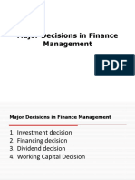 Major Decisions in Finance Management