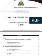 Anglais Programme Detaille 1e - Annee - Nouveau - Secondaire