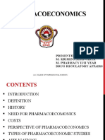 Pharmacoeconomics: Presented By: M. Krishna Aishwarya M. Pharmacy Ii/Ii Year Drug Regulatory Affairs