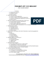 Prof. Rohan Shenoy's Test-Series For MHT-CET Biology - 2009 - Archived Question Paper For Practice