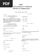 Taller #1 Metodos de Optimización