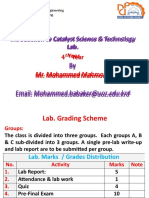 Introduction To Catalyst Science & Technology Lab. By: Year Mr. Mohammed Mahmoud