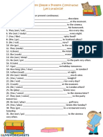 Ejercicio Simple Present and Present Continuous