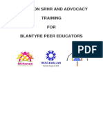 Report On SRHR and Advocacy Training FOR Blantyre Peer Educators