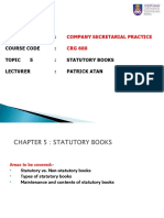 Course Title: Course Code: Topic 5: Statutory Books Lecturer: Patrick Atan