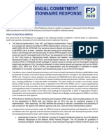 2016 Fp2020 Annual Commitment Update Questionnaire Response: Philippines