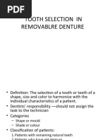 Tooth Selection in Removablre Denture