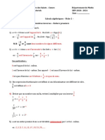 COURS - FICHE 1 Calculs Algebriques