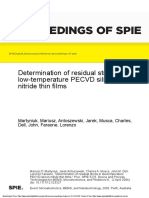 Proceedings of Spie: Determination of Residual Stress in Low-Temperature PECVD Silicon Nitride Thin Films