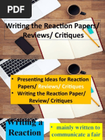 Reaction Paper, Review, Critique