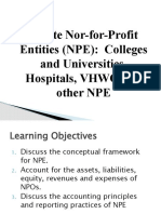 Private Nor-for-Profit Entities (NPE) : Colleges and Universities, Hospitals, VHWO and Other NPE