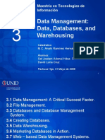 Data Management: Data, Databases, and Warehousing: Maestría en Tecnologías de Información