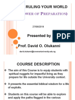 TMC 411 RULING YOUR WORLD Power of Preparation Prof Olukanni