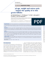 Animal Age Weight and Estrus Cycle Stage Impact The Quality of in Vitro Grown Follicles