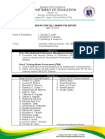 Department of Education: Learning Action Cell Narrative Report