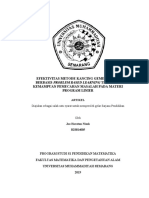 Efektivitas Metode Kancing Gemerincing Berbasis Problem Based Learning Terhadap Kemampuan Pemecahan Masalah Pada Materi Program Linier