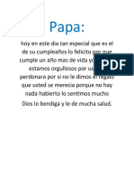 Cumpleaños Papa Carta