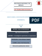 Ensayo " La Investigación Experimental y No Experimental"