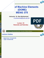 Design of Machine Elements (DOME) MENG 375: Instructor Dr. Riaz Muhammad