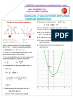 Resolvemos Problemas de La Vida Cotidiana Empleando Funciones Cuadráticas