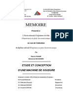 Memoire: Etude Et Conception D'Une Machine de Soudure