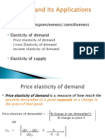 Elasticity Responsiveness/sensitiveness Elasticity of Demand