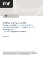 The Rate Elasticity of Retail Deposits in The United Kingdom A Macroeconomic Investigation