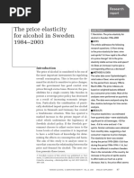 The Price Elasticity For Alcohol in Sweden