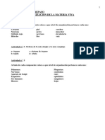 Actividades de Repaso Niveles de Organización de La Materia Viva