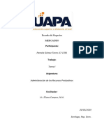 Administración de Los Recursos Productivos Tarea 1