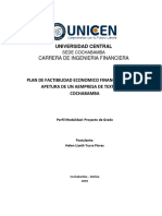 Plan de Factibilidad Economico Financiero para La Apertura de Una Empresa de Textiles en Cochabamba