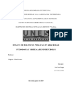 Ensayo Sobre Seguridad Cuidad y Sistema Penintenciario