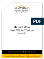 Microsoft Office Excel 2016 For Windows: Accessibility