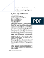 Optimisation of Labour Productivity Using Work Measurement Techniques