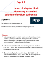 Objective: The Objective of This Laboratory Is: - To Standardise of A Hydrochloric Acid (HCL) Solution