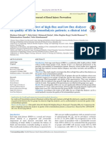 Comparison The Effect of High Flux and Low Flux Dialyzer On Quality of Life in Hemodialysis Patients A Clinical Trial