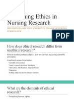 Examining Ethics in Nursing Research: The Pennsylvania State University College of Nursing Nursing 200W