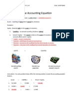 Accounting Equation Worksheet Student