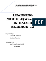 Learning MODULE (Week 5) in Earth Science 12: Luna Goco Colleges, Inc