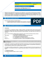 Expressions and Operators in C++: Study Guide For Module No. 4