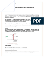 Measurement, Instrumentation and Computer Interfacing: A.Resistive Transducer Definition