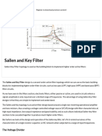 Sallen and Key Filter Design For Second Order RC Filters