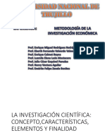 La Investigación Científica, Concepto, Características, Elementos y Finalidad