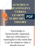 Ausubel's Meaningful Verbal Learning