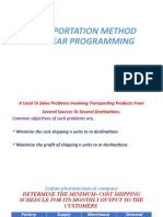 Transportation Method of Linear Programming