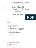 Digital Electronics: CT 304N Unit-2 (Part-1) Binary Logic and Boolean Algebra