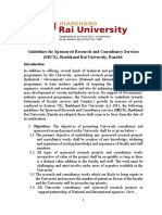 Guidelines For Sponsored Research and Consultancy Services (SRCS), Jharkhand Rai University, Ranchi