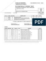 Boleta de Matricula Y Horario 2020-2 Duplicado: Universidad Nacional de Ingenieria