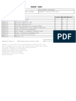 Grade Card: Course Code Course Name Credits Grade Result