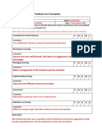 MCT/MST Observation Feedback Form (Template) : Very Dedicated. Always On Time - Punctual and Observant